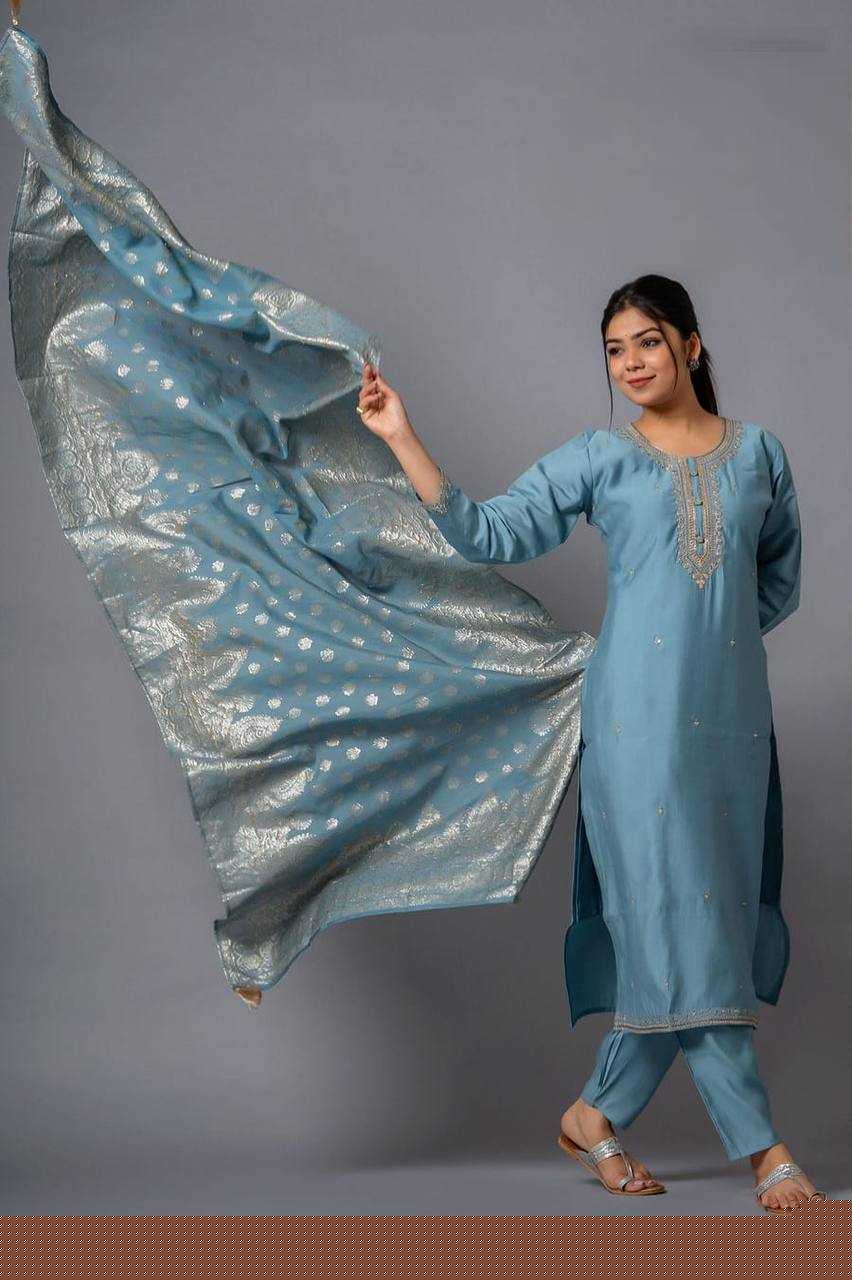 Chanderi Silk Ladies Suit - MYLUXURY LANE ENTERPRISE